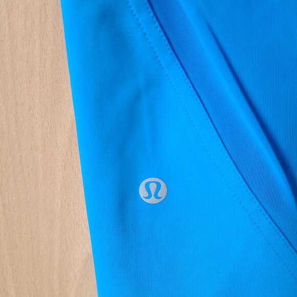 Lululemon Logo Waistband High-Rise Training Crop 21" Poolside Blue Leggings 4 - Picture 5 of 11